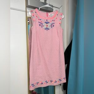 Pink seersucker embroidered VINEYARD VINES dress. 00